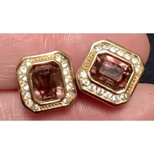 Dior Gold and Pink Crystal Earrings